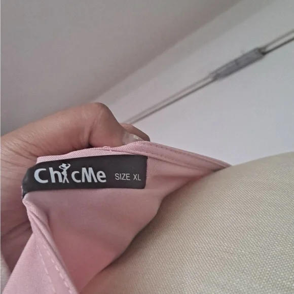 ChicMe Pink Asymmetrical Ruffled Midi Dress - Picture 4 of 4